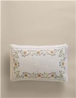 Pure Cotton Floral Stitch Box Cushion