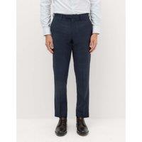 M&S SARTORIAL Regular Fit Pure Wool Check Suit Trousers Navy