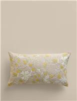 Pure Cotton Floral Embroidered Cushion