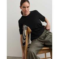 JAEGER Cotton Modal Blend Crew Neck T-Shirt Black
