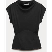 JAEGER Cowl Neck Top Black