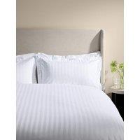 M&S X Kelly Hoppen Pure Cotton Satin Striped Bedding Set White