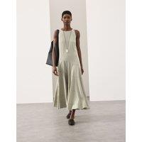 Autograph Full Circle Seam Midaxi Skater Dress Light Khaki