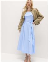 Pure Cotton Striped Midi Cami Dress