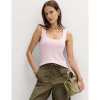 M&S Square Neck Slim Fit Knitted Vest English Rose