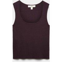 M&S Square Neck Slim Fit Knitted Vest Raisin