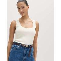 M&S Square Neck Slim Fit Knitted Vest Ivory