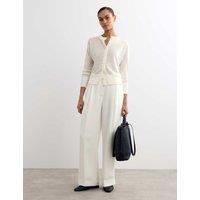 JAEGER Pure Linen Cardigan Ivory