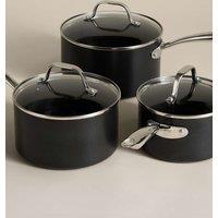 M&S 3 Piece Non-Stick Pro Pan Set Black