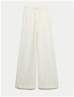 Cotton Rich Beach Trousers with Linen