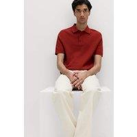 M&S Cotton Rich Regular Fit Knitted Polo Shirt Paprika