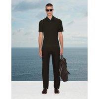 M&S Cotton Rich Rib Texture Open Neck Polo Shirt Dark Khaki