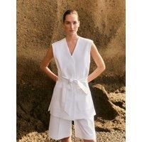 JAEGER Cotton Rich Pleat Front Tailored Shorts Ivory