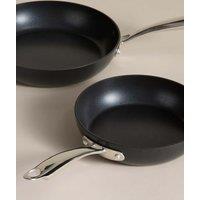 M&S 2 Piece Non-Stick Pro Frying Pan Set Black