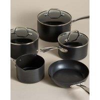 M&S 5 Piece Aluminium Non-Stick Pan Set Black