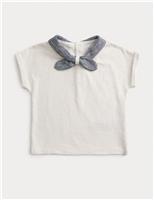Pure Cotton Tie Neck T-Shirt (0 Mths-3 Yrs)