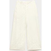 JAEGER Pure Cotton Seersucker Wide Leg Trousers White