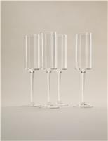 Set of 4 Straight Sided Champagne Flutes