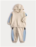 2pc Cotton Rich Colour Block Tracksuit (0-6 Yrs)