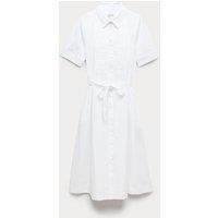 JAEGER Pure Cotton Belted Midi Shirt Dress Ivory
