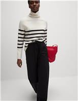 Denim Drawstring Wide-Leg Trousers