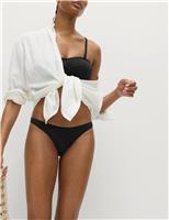 M&S High Leg Bikini Bottoms Lacquer Red