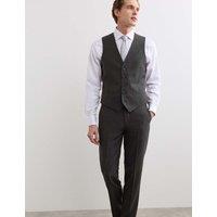JAEGER Tailored Fit Pure Wool Twill Waistcoat Charcoal