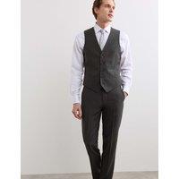 JAEGER Tailored Fit Pure Wool Twill Waistcoat Charcoal