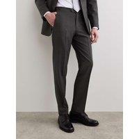 JAEGER Tailored Fit Pure Wool Twill Suit Trousers Charcoal