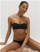 M&S Padded Twist Front Bandeau Bikini Top Lacquer Red