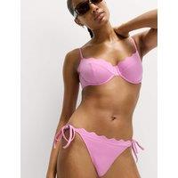 M&S Sculpt Scallop Tie Side Bikini Bottoms Pink
