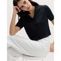 M&S Cotton Blend Sailor Collared Cardigan Midnight Navy