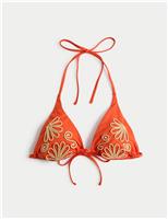 M&S Cornelli Triangle Bikini Top Bright Orange