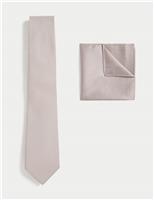 M&S Tie & Pocket Square Set Green