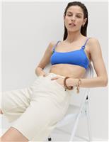 Padded Ring Detail Scoop Neck Bikini Top