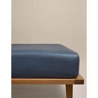 M&S Egyptian Cotton 400 Thread Count Silky Deep Fitted Sheet Slate Blue