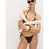 M&S Beaded Tie Side Bikini Bottoms Peat