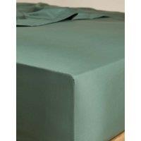 M&S Egyptian Cotton 400 Thread Count Silky Deep Fitted Sheet Smokey Green