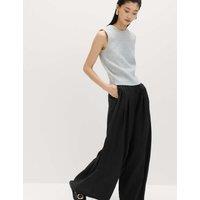 M&S Pleat Front Palazzo Trousers Black