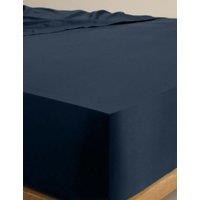 M&S Egyptian Cotton 400 Thread Count Silky StayPut Fitted Sheet Navy