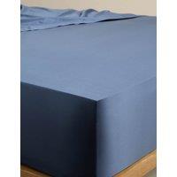 M&S Egyptian Cotton 400 Thread Count Silky StayPut Fitted Sheet Slate Blue