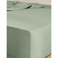 M&S Egyptian Cotton 400 Thread Count Silky StayPut Fitted Sheet Sage