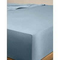 M&S Egyptian Cotton 400 Thread Count Silky StayPut Fitted Sheet Dusty Blue