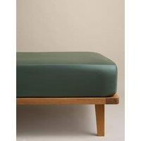 M&S Egyptian Cotton 400 Thread Count Silky StayPut Fitted Sheet Smokey Green