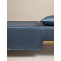 M&S Egyptian Cotton 400 Thread Count Silky Flat Sheet Slate Blue