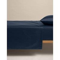 M&S Egyptian Cotton 400 Thread Count Silky Flat Sheet Navy