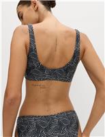 Printed Scoop Neck Bikini Top