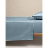 M&S Egyptian Cotton 400 Thread Count Silky Flat Sheet Dusty Blue
