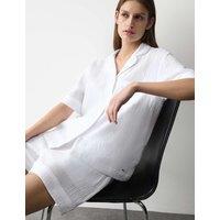 Autograph Pure Cotton Muslin Revere Shortie Set White