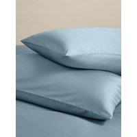 M&S 2 Pack Egyptian Cotton 400 Thread Count Silky Pillowcases Dusty Blue